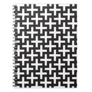 Caderno Espiral Geométrico preto e branco