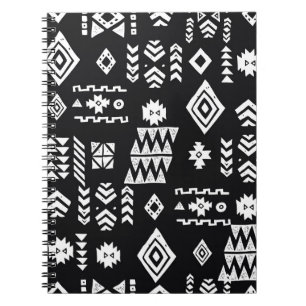 Caderno Espiral Geométrico tribal: fundo sem costura na moda.