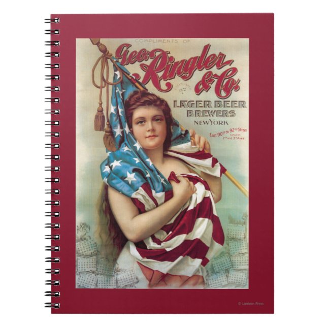 Caderno Espiral George Ringler & CO. Cerveja Poster (Frente)