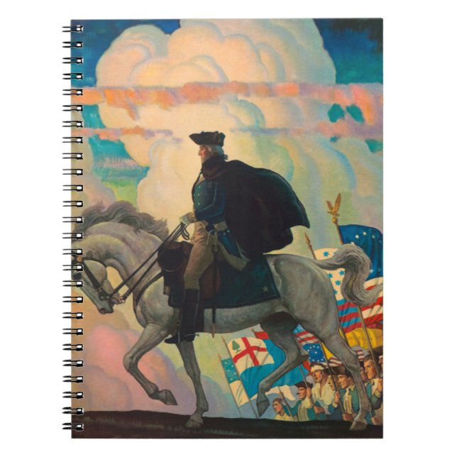Caderno Espiral George Washington por Newell Convers Wyeth (Frente)