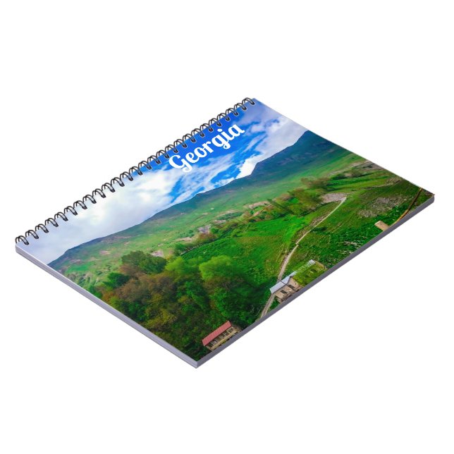 Caderno Espiral Georgia Causa Montanhas Paisagem Natureza (Left Side)