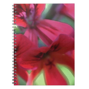 Caderno Espiral Gerânio vermelhos da aguarela