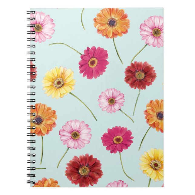 Caderno Espiral Gerbera,pink,red,orange,yellow  (Frente)