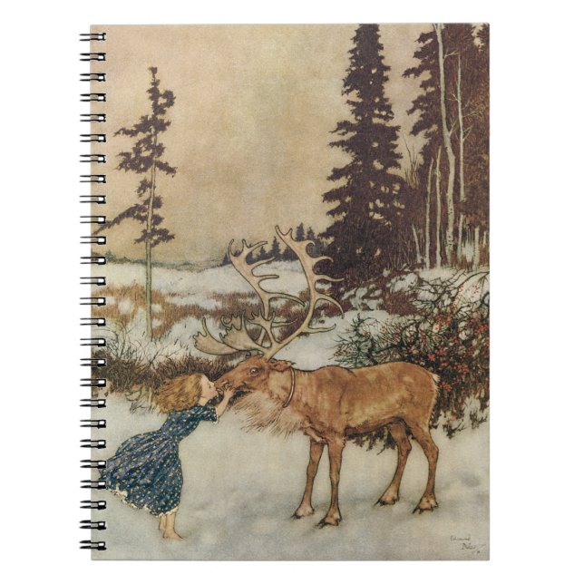 Caderno Espiral Gerda Vintage e a Rena por Edmund Dulac (Frente)