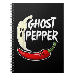 Caderno Espiral Ghost Pepper Funny Spicy Hot Halloween Peppe