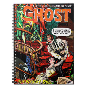 Caderno Espiral Ghost Vintage Horror História em quadrinhos Witch'
