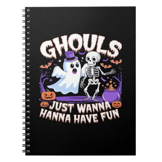 Caderno Espiral Ghouls Só Quer Divertir-Se Básico E Cotação (Frente)