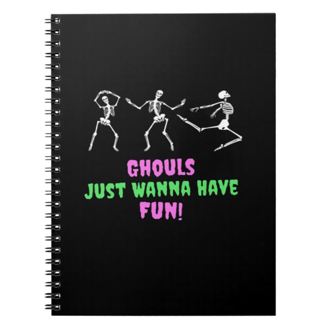Caderno Espiral Ghouls Só Quer Divertir-Se Com A Lpreguiça (Frente)