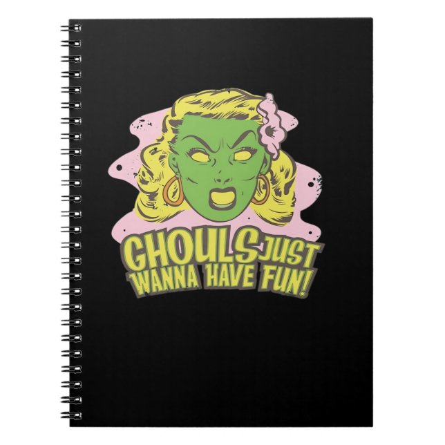 Caderno Espiral Ghouls Só Quer Divertir-Se Com A Lpreguiça (Frente)