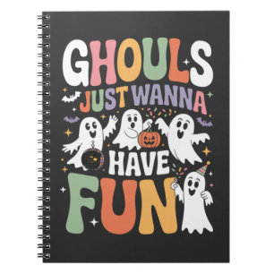 Caderno Espiral Ghouls Só Quer Divertir-Se Com O Dia Das Bruxas