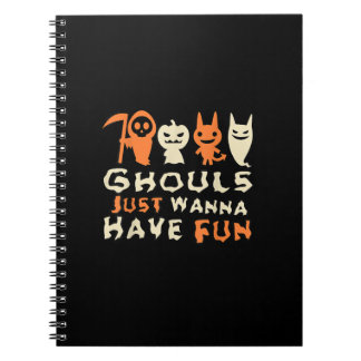 Caderno Espiral Ghouls Só Quer Divertir-Se Com Slogan Engraçado
