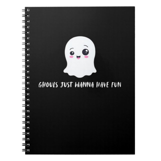 Caderno Espiral Ghouls Só Quer Divertir-Se Com Uma Citação Louca (Frente)
