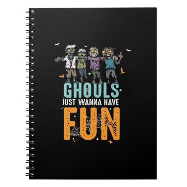 Caderno Espiral Ghouls Só Quer Divertir-Se Com Zombies Engraçados  (Frente)