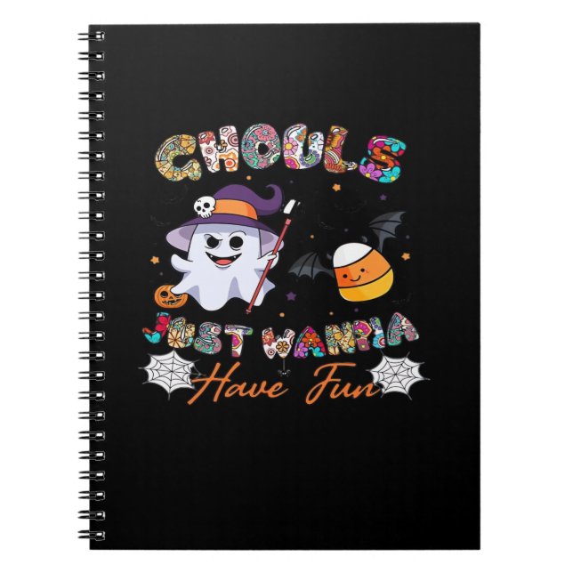 Caderno Espiral Ghouts Só Quer Divertir-Se Com Camisa - Retro Hall (Frente)