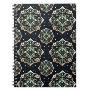 Caderno Espiral Gilded Emerald Mandala
