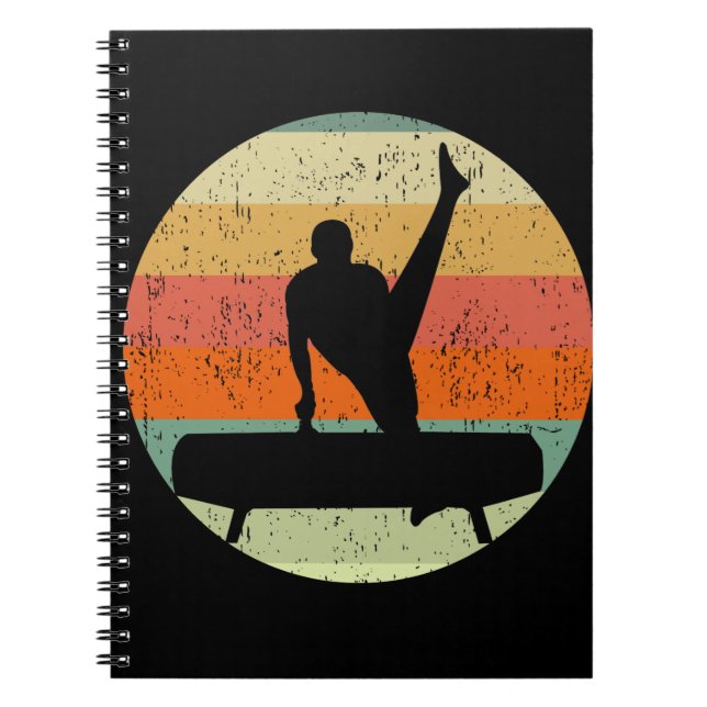 Caderno Espiral ginasta Mens Masculina no Sunset (Frente)