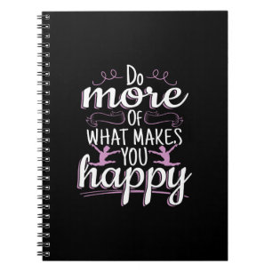 Caderno Espiral Ginástica Feminina - Citação Motivacional Feliz