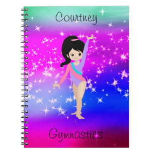 Caderno Espiral Ginástica Girls Gymnast Sparkle Gymnast em Leotard