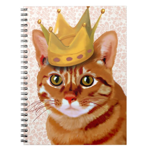 Caderno Espiral Ginger Cat com Retrato Coroa (Frente)