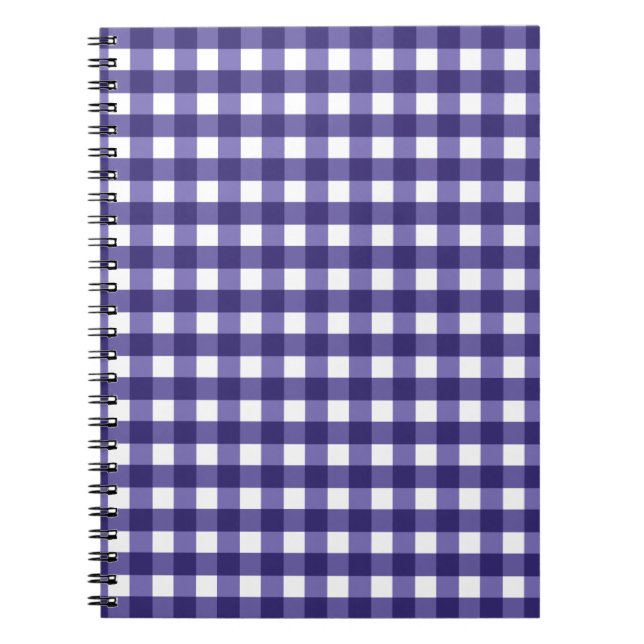 Caderno Espiral Gingham azul marinho (Frente)