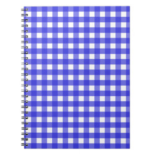 Caderno Espiral Gingham azul-real