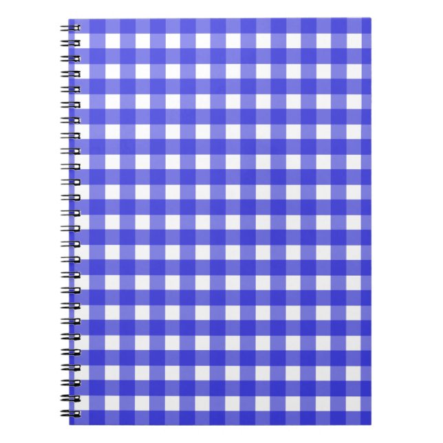 Caderno Espiral Gingham azul-real (Frente)