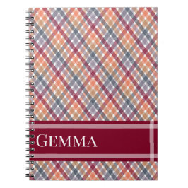Caderno Espiral Gingham de Outono