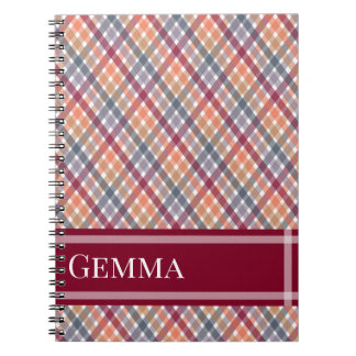 Caderno Espiral Gingham de Outono
