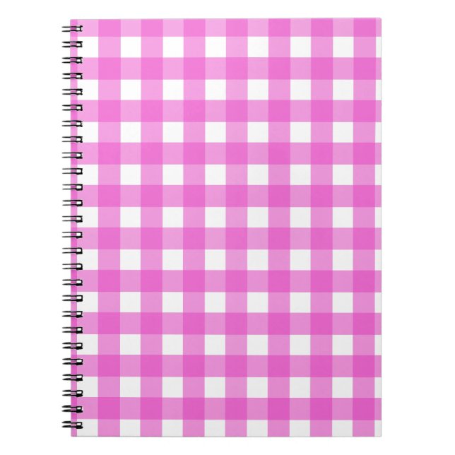 Caderno Espiral Gingham rosa (Frente)