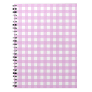 Caderno Espiral Gingham rosa pálido