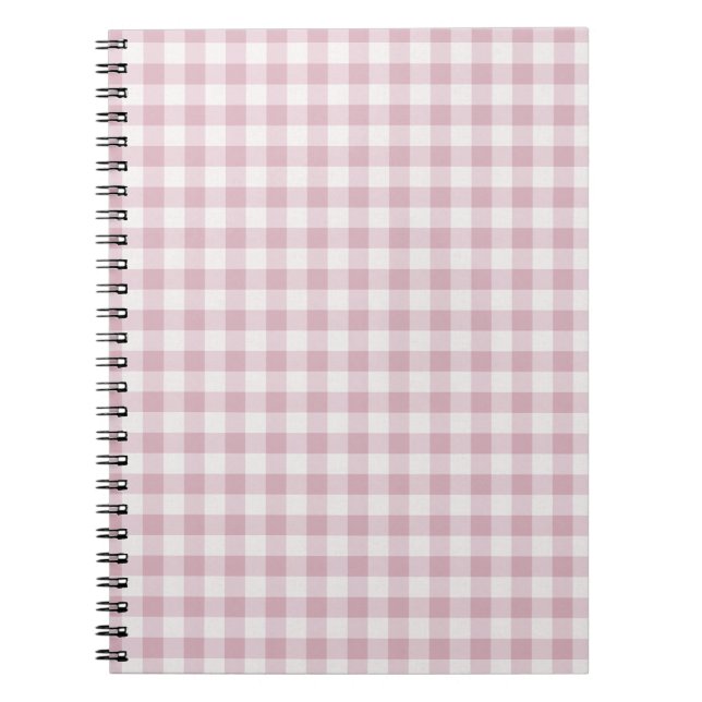 Caderno Espiral Gingham Stripes Rosa (Frente)
