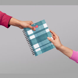 Caderno Espiral Gingham verde simples