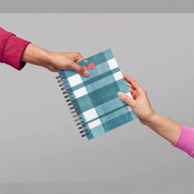 Caderno Espiral Gingham verde simples (Criador carregado)