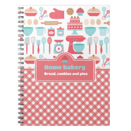 Caderno Espiral Gingham Vermelho - Cozinha Cuja Tema Baía