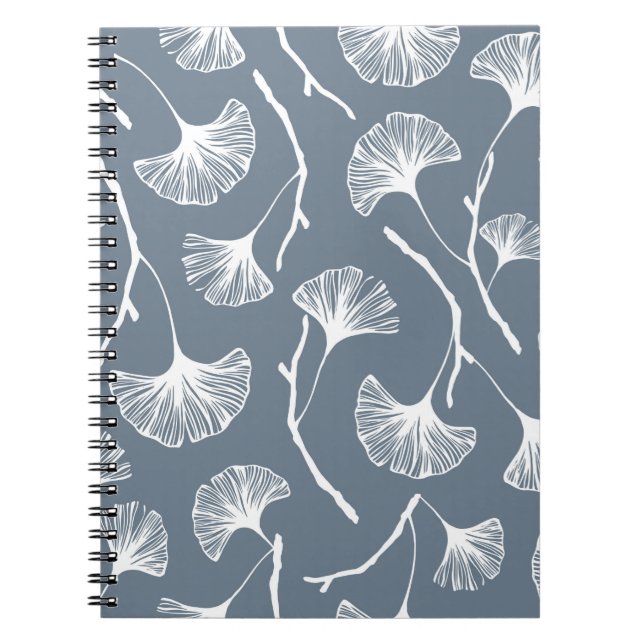 Caderno Espiral Ginkgo biloba deixa um padrão sem costura (Frente)