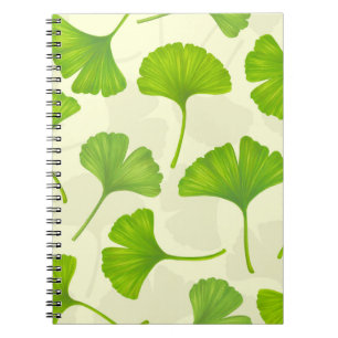 Caderno Espiral Ginkgo pattern on off white