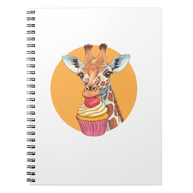 Caderno Espiral Girafa com Cupcake (Frente)