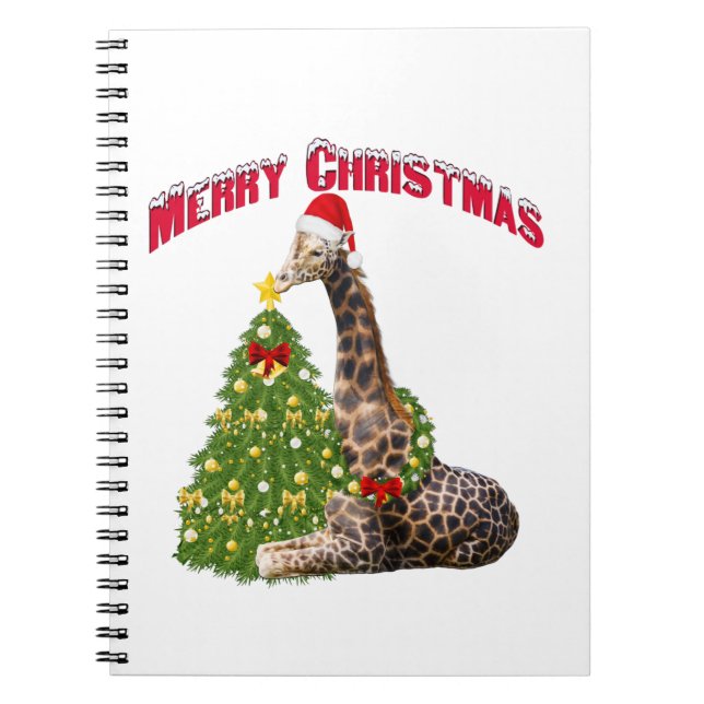 Caderno Espiral Girafa de Natal (Frente)