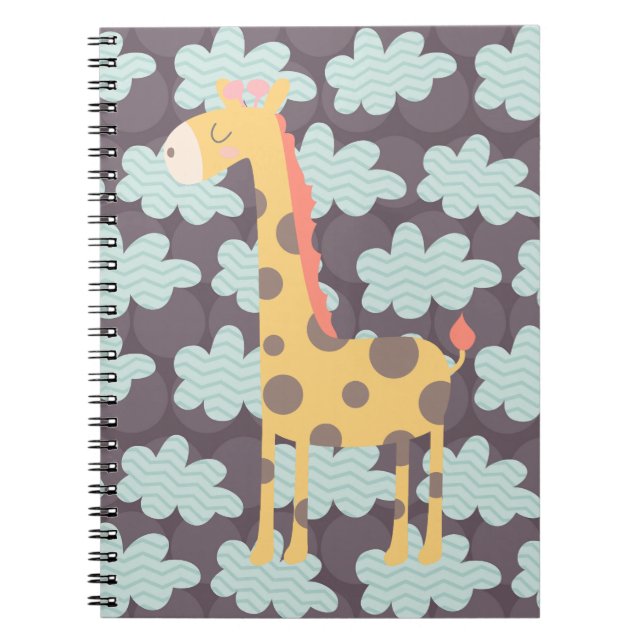 Caderno Espiral Girafa e Nuvens (Frente)