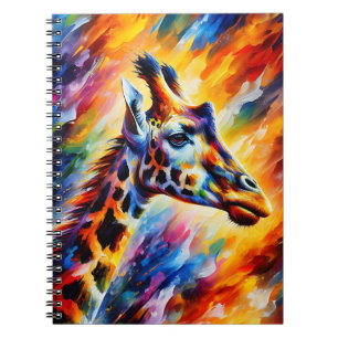 Caderno Espiral Girafa Firelight – Arte Vibrante de Energia Safari