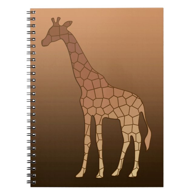 Caderno Espiral Girafa Geométrica Moderna, Cobre e Marrom (Frente)