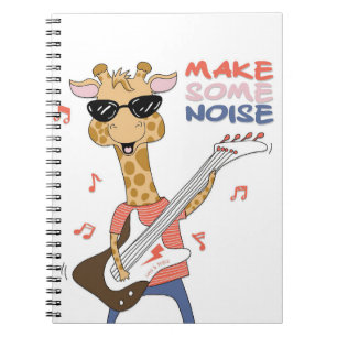 Caderno Espiral Girafa Lover Girafa Guitarra Faz Algum Ruído