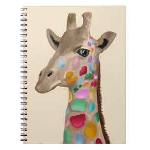 Caderno Espiral Girafa multicolorida