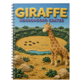 Caderno Espiral Giraffe Cratera de Ngorongoro Moderno KlayKoo