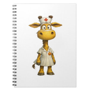 Caderno Espiral Giraffe Enfermeira Cartoon � Herói Caprichoso da S