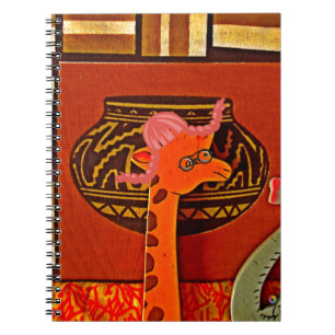 Caderno Espiral Giraffe Hat Art Impressão