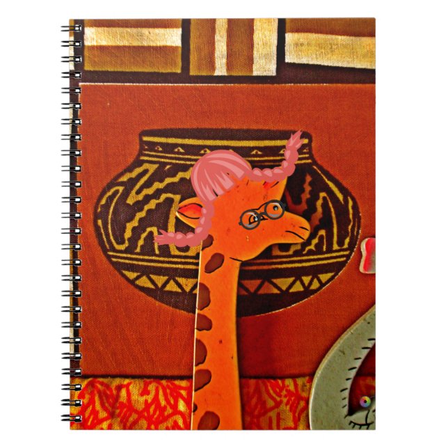 Caderno Espiral Giraffe Hat Art Impressão (Frente)