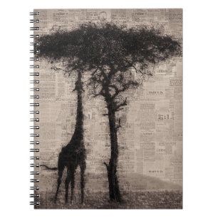 Caderno Espiral Giraffe Lover Giraffe - Arte de Jornal