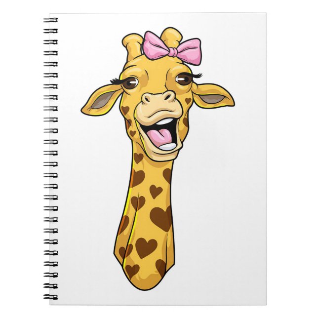Caderno Espiral Giraffe Lover Giraffe Ribbon Hearts (Frente)