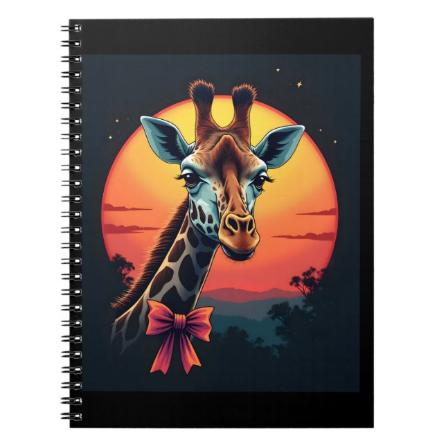Caderno Espiral Giraffe Neck Like a Rollercoaster Run Funny Retro  (Frente)